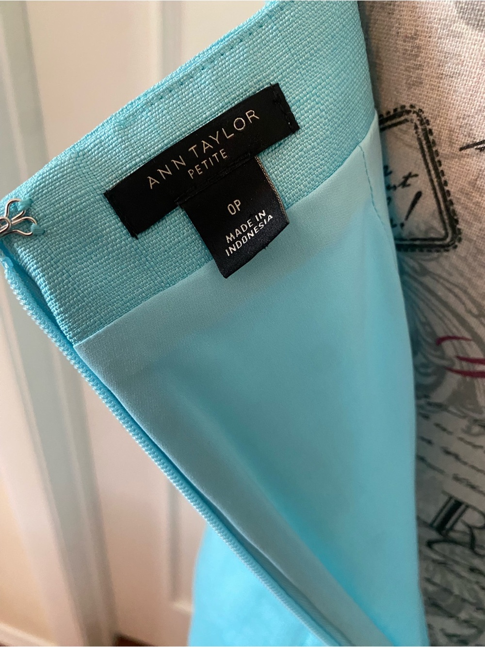 Ann Taylor Petite 0P Aqua Blue Sheath Dress | Lined Career Cocktail Midi - Picture 9 of 16